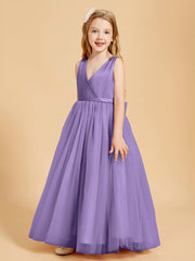Tulle Junior Bridesmaid Dresses Satin Top Glamourous Bowknot Tahiti