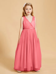 Tulle Junior Bridesmaid Dresses Satin Top Glamourous Bowknot Watermelon