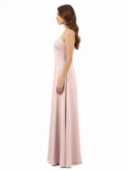 Sweetheart Strapless Chiffon Bridesmaid Dress-Dusty Rose