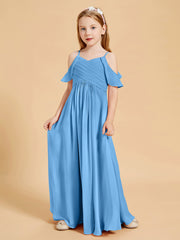Off the Shoulder Bridesmaid Dresses for Juniors Blue