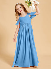 Off the Shoulder Bridesmaid Dresses for Juniors Blue