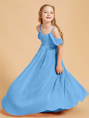 Off the Shoulder Bridesmaid Dresses for Juniors Blue