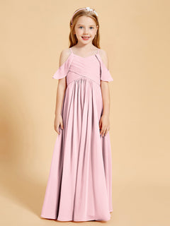 Off the Shoulder Bridesmaid Dresses for Juniors Blushing Pink