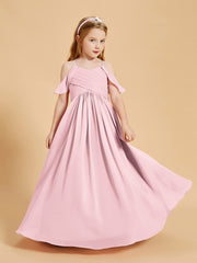 Off the Shoulder Bridesmaid Dresses for Juniors Blushing Pink