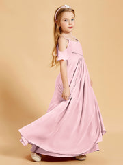 Off the Shoulder Bridesmaid Dresses for Juniors Blushing Pink