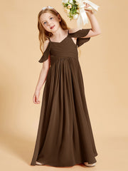 Off the Shoulder Bridesmaid Dresses for Juniors Brown