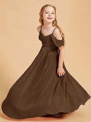 Off the Shoulder Bridesmaid Dresses for Juniors Brown