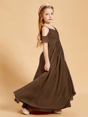 Off the Shoulder Bridesmaid Dresses for Juniors Brown
