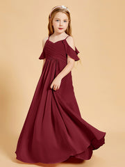 Off the Shoulder Bridesmaid Dresses for Juniors Burgundy