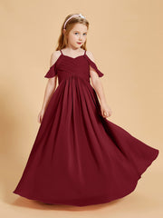 Off the Shoulder Bridesmaid Dresses for Juniors Burgundy