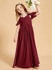 Off the Shoulder Bridesmaid Dresses for Juniors Burgundy