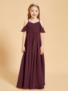 Off the Shoulder Bridesmaid Dresses for Juniors Cabernet