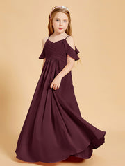 Off the Shoulder Bridesmaid Dresses for Juniors Cabernet