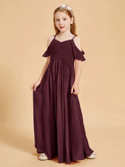 Off the Shoulder Bridesmaid Dresses for Juniors Cabernet