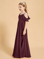Off the Shoulder Bridesmaid Dresses for Juniors Cabernet