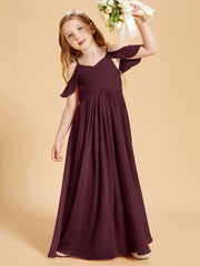 Off the Shoulder Bridesmaid Dresses for Juniors Cabernet