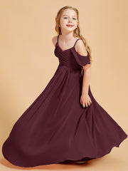 Off the Shoulder Bridesmaid Dresses for Juniors Cabernet