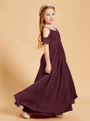 Off the Shoulder Bridesmaid Dresses for Juniors Cabernet