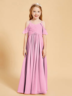 Off the Shoulder Bridesmaid Dresses for Juniors Candy Pink