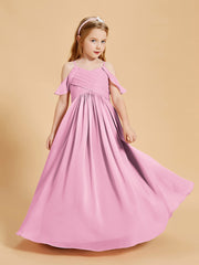 Off the Shoulder Bridesmaid Dresses for Juniors Candy Pink