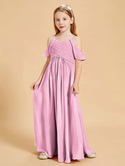 Off the Shoulder Bridesmaid Dresses for Juniors Candy Pink
