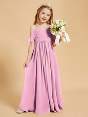 Off the Shoulder Bridesmaid Dresses for Juniors Candy Pink