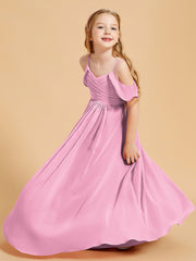 Off the Shoulder Bridesmaid Dresses for Juniors Candy Pink