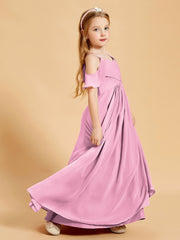 Off the Shoulder Bridesmaid Dresses for Juniors Candy Pink