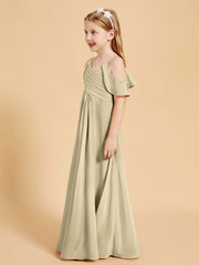 Off the Shoulder Bridesmaid Dresses for Juniors Champagne