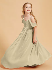 Off the Shoulder Bridesmaid Dresses for Juniors Champagne