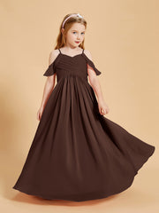 Off the Shoulder Bridesmaid Dresses for Juniors Chocolate