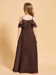 Off the Shoulder Bridesmaid Dresses for Juniors Chocolate