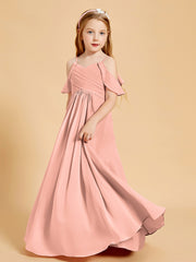 Off the Shoulder Bridesmaid Dresses for Juniors Coral