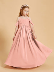 Off the Shoulder Bridesmaid Dresses for Juniors Coral