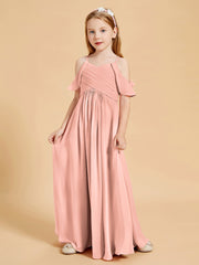 Off the Shoulder Bridesmaid Dresses for Juniors Coral