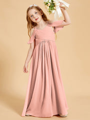 Off the Shoulder Bridesmaid Dresses for Juniors Coral