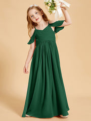 Off the Shoulder Bridesmaid Dresses for Juniors Dark Green
