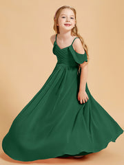 Off the Shoulder Bridesmaid Dresses for Juniors Dark Green