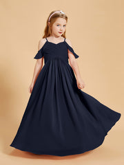 Off the Shoulder Bridesmaid Dresses for Juniors Dark Navy