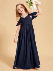 Off the Shoulder Bridesmaid Dresses for Juniors Dark Navy
