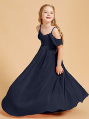 Off the Shoulder Bridesmaid Dresses for Juniors Dark Navy