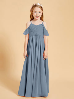 Off the Shoulder Bridesmaid Dresses for Juniors Dusty Blue