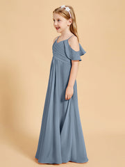 Off the Shoulder Bridesmaid Dresses for Juniors Dusty Blue