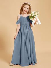 Off the Shoulder Bridesmaid Dresses for Juniors Dusty Blue