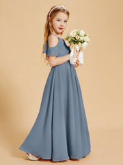 Off the Shoulder Bridesmaid Dresses for Juniors Dusty Blue