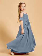 Off the Shoulder Bridesmaid Dresses for Juniors Dusty Blue