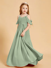 Off the Shoulder Bridesmaid Dresses for Juniors Dusty Sage