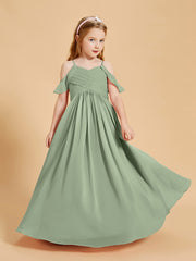 Off the Shoulder Bridesmaid Dresses for Juniors Dusty Sage