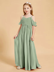 Off the Shoulder Bridesmaid Dresses for Juniors Dusty Sage