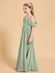 Off the Shoulder Bridesmaid Dresses for Juniors Dusty Sage